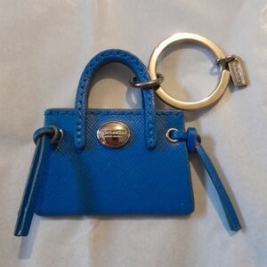 Vintage Coach  Saffiana Carryall BagTote Keyring/fob/charm EUC